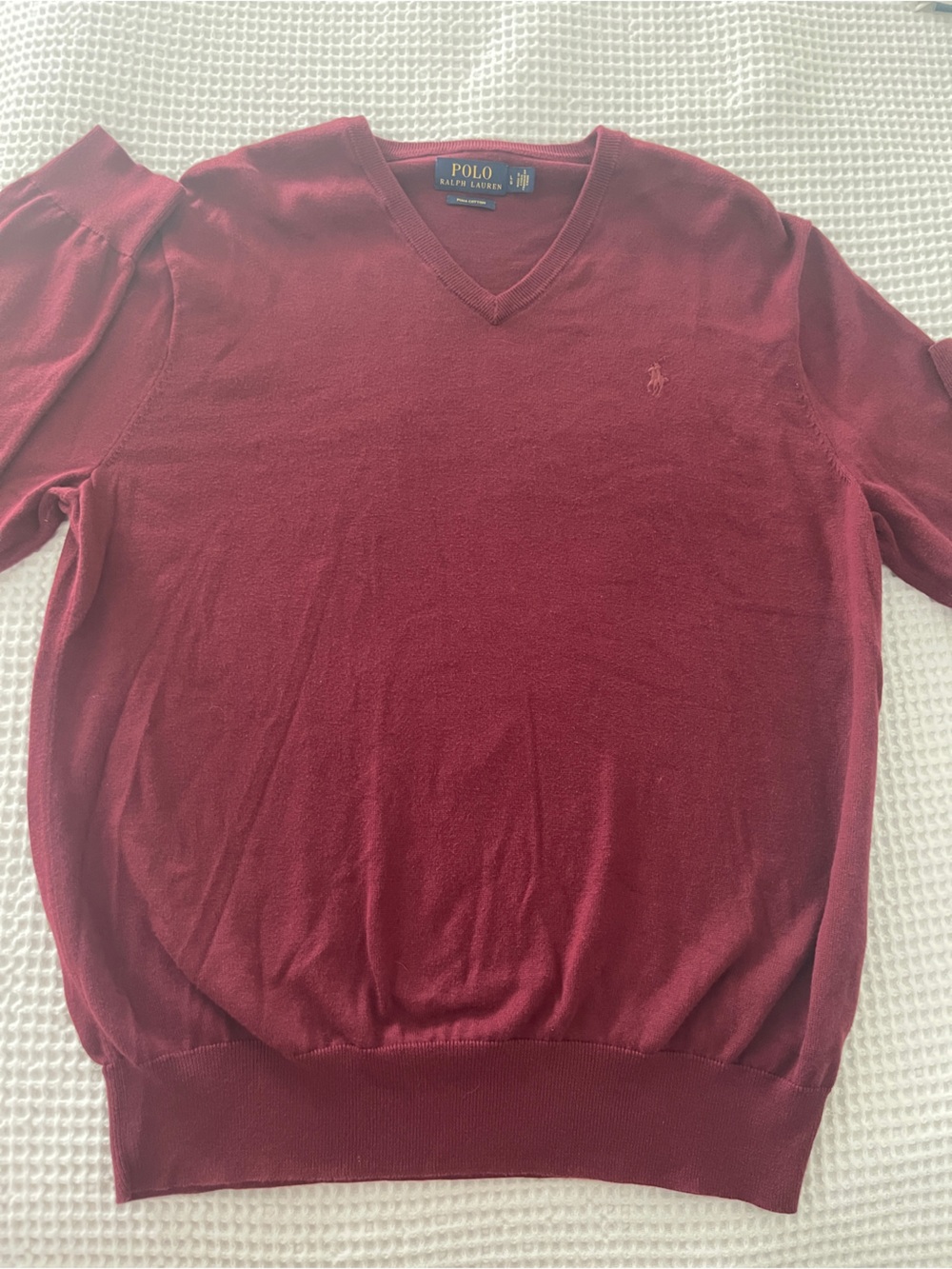 Ralph Lauren Men's V-Neck Sweater - Burgundy